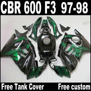 ホンダCBR600 F3 1997 1998 CBR 600 F3フェアリゾート97 98ブラックグリーンモーションボイビューセットQY64のための最低価格フェアリングキット