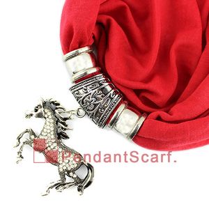 New Design Rhinestone Horse Jewelry Pendant Scarf Fashion Women Beads Tassel Soft Necklace Scarf 20 Colors Available, Free Shipping, SC0044