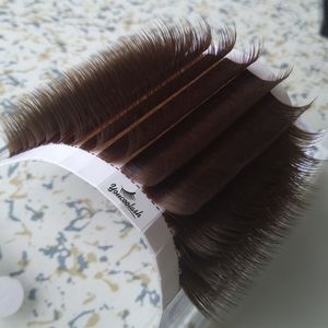 Brown Volume Lash Extension Camellia Pandora Lashes Caramel Color YouCoolash 3D-9D 0,07 Mieszana Długość w jednym pasku Lash New Store 50% + OFF