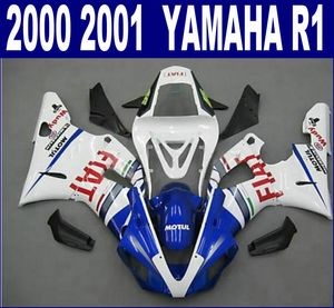 7フリーギフトABSフェアリングキットヤマハ2000 年YZF R1ブルーブラックホワイトフェアリングセットYZF R1 MOTOBIKE SET BR31