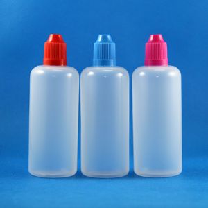 100個100ml（1/6オンス）プラスチックドロッパーボトル子供プルーフキャップチップLDPE E蒸気のCig液ジュース100 ml