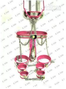 Arrive Male T-Type Chastity Belt Bdsm Chastity Devices With Cock Cage Urethral/Collar/Handcuffs/Thigh Cuffs/Ankle Cuffs/Anal Plug/Bra