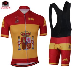 Wholesale spain cycling jerseys for sale - Group buy Spain National flag Cycling Sets Breathable Cycling Jerseys Quick Dry Cycling Clothing GEL Pad mtb Mountain Ropa Ciclismo