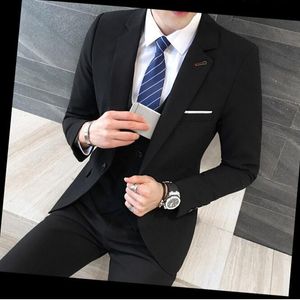 3 Pieces Black Suit Latest Coat Pant Designs Suit Men New Arrival Slim Fit Wedding Dress One Button Plus Size Men Suit 5XL-M Hot