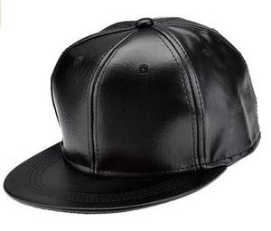 Cappelli di cuoio di sport del berretto da baseball dell'unità di elaborazione Snapback nero 10pcs/lot Trasporto libero