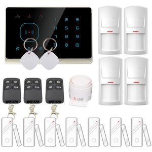 Safearmed TM Touch Screen MHZ RFID Wireless Home GSM Alarm System with Android IOS App Remote Controlling Functions Black