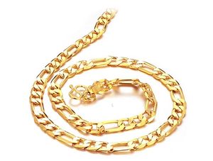 Oito tipos de estilos de homens e mulheres colar de corrente 18k banhado a ouro jóias 51 centímetros