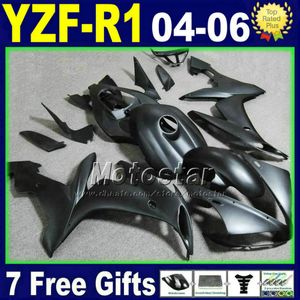 Kit de carenado de motocicleta para YAMAHA R1 2004 negro plano mate yzf 2005 2006 R1 04 05 06 carenados 46MB juego de carrocería de carretera