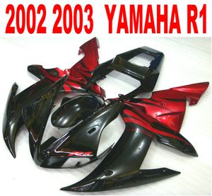 Kit carenatura prezzo più basso per YAMAHA Stampo ad iniezione YZF-R1 2002 2003 set carenature in plastica nera rossa yzf r1 02 03 HS42