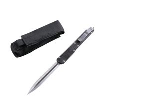 Hunt Gear оптовых-Высокий концом Авто тактический нож D2 двойной край атласного лезвия углеродное волокна ручка на открытом воздухе Охота EDC карманные выживающие снаряжение с нейлоновой сумкой