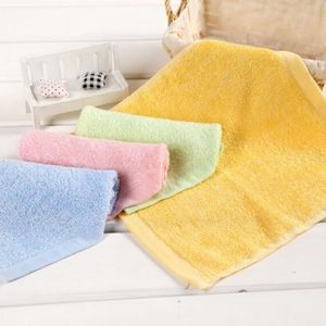Soft Bamboo Towels Organic Baby Flannel Face Hand Embroidered Towel Washcloth Wipes 25x25cm Green Pink Blue Yellow