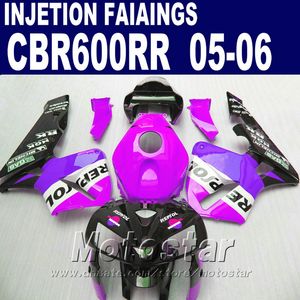 Purpurowe niestandardowe wróżki! Formowanie wtryskowe dla Honda CBR 600 RR Fairing 2005 2006 CBR600RR 05 06 CBR 600RR Wróżki Zestaw Ye6h