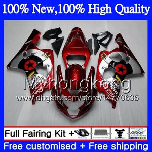 Moto corpo stella rosso scuro per SUZUKI GSXR 750 GSX R600 K4 GSXR 600 04 05 24MY GSX-R750 GSX-R600 GSXR750 04 05 GSXR600 2004 2005 Carenatura