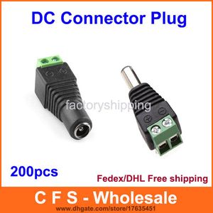 Wholesale female led strip light connectors resale online - 200pcs DC Power Jack Adapter Connector Plug Male Female mm mm For LED Strips Light DHL