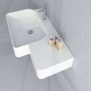 Katı Yüzey Taşı Yıkama Lavabo Duvarsı Hoşunlu Washbasin Çamaşır Gemisi RS38186