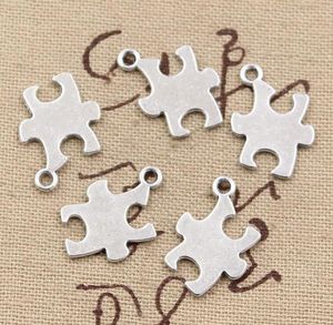 Navio livre 200 pcs Antique Silver Puzzle Jigsaw Piece Encantos Para Jóias Fazendo Descobertas 18x14mm