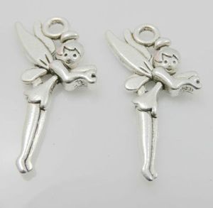 Free Ship 200Pcs Tibetan Silver Fairy Angel Charms Pendant Fit Bracelet 25x14mm
