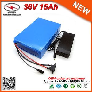 Högkvalitativ 1000W 36V elektrisk cykelbatteri 15AH EBIKE 36V litiumbatteri i Samsung 18650 Cell Li Ion Pack 30a BMS