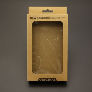 Kraft marrom caixa de pacote de varejo de papel simples com inserção para o caso do telefone iphone 5s 4s 6 s mais samsung galaxy s4 s5 s6 borda nota 2 3 4