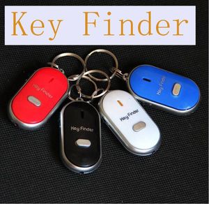 WHISTLE Aktiverad nyckelfinnare med LED-ljus och omkopplare Anti-Lost Alarm för Key Svart / Vit / Blå / Röd Retail Packing