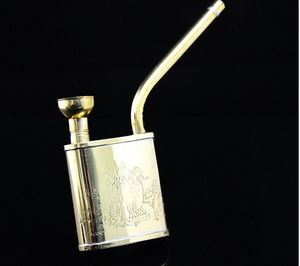 Partihandel Gratis frakt ---- 2015 Ny Brass Hookah / Metal Bong, Tobak / Cigarett Dual-Användning, Färgförpackning, Design Slumpmässig Leverans