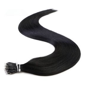 Elibess NanoringHair Extensions 200ストランド最高品質のブラジルのレミヘアブロンドブラックカラーナノリングヒューマンヘアエクステンション