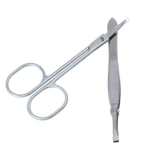 Atacado-arco-íris 2 PC Sobrancelha Scissors Tweezers ferramenta de aço inoxidável maquiagem frete grátis por atacado