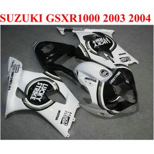 Gsxr 1000 Glück großhandel-ABS Motorradset für SUZUKI GSXR K3 K4 Verkleidungset GSXR1000 schwarz weiß LUCKY STRIKE Sonderverkleidungen CQ88