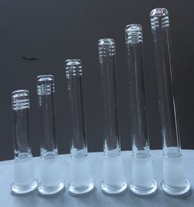 Handcraftglas 14mm-18mm Hookahs Downstems Slit Diffuser Flush Top Kvinna Down Stem Reducer Downstems för vattenrör Bongs DAB Rigs