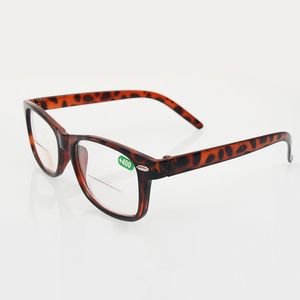 Retro Classic Donna Uomo Flex Cerniera a molla Lente in resina Bifocale Occhiali da lettura Leopard Frame Eyewear Diottrie +1.0 - +4.0 20 Pz / lotto