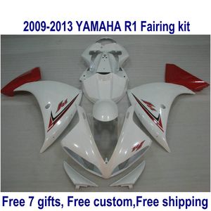 7 Gratis presenter Plastmakare för Yamaha R1 2009-2011 2012 2013 Röd vit Bodykits YZF R1 Fairings Set 09-13 Ha9