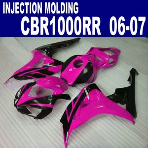 Injektionsgjutning Motobike Set för Honda Fairings CBR1000RR 2006 2007 Red Black Freeship Fairing Kit CBR 1000 RR 06 07 AQ48