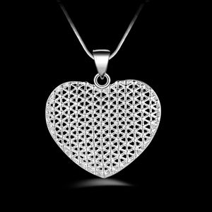 Free shipping fashion high quality 925 silver Crystal Heart Necklace jewelry 925 silver necklace Valentine's Day holiday gifts hot 1617