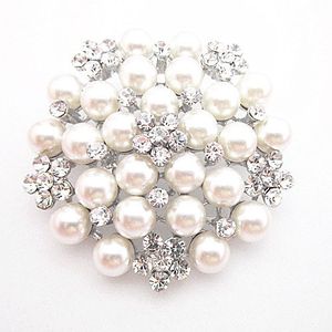 Vendita calda di alta qualità imitazione fiore di perle spille spille B028 cristallo scintillante bouquet da sposa spilla fai da te per il regalo delle donne di nozze