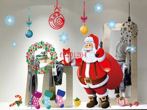 50 adet / grup Ücretsiz Kargo Noel Duvar Sticker windows dolabı PVC dekorasyon çıkartmaları