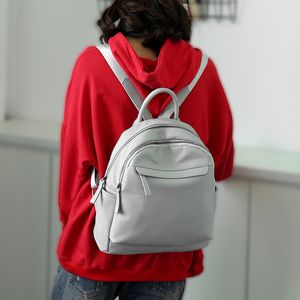 AOEO kleine PU-Leder Rucksack für Frauen Mädchen Schulranzen koreanische Freizeit schwarz Farbe Reisen Waren weibliche Rucksack Notebook Tasche