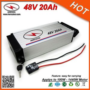 Gratis frakt Bakre rack Lithium Batteri 48V 20Ah med 30A BMS Board för 350W - 1400W 8 kul Bafang eller Golden Motor Magic Pie 5