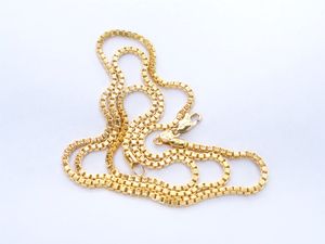collana da uomo in oro giallo 24k moda donna collana da donna catena a maglie da 2 mm collane lunghe da 24 pollici per pendente