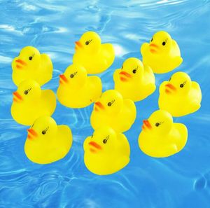 Baby Bath Toy Sound Rattle mini yellow ducks Children Infant Kids Mini Yellow Rubber Duck Swimming Bathe water playing toys Gifts