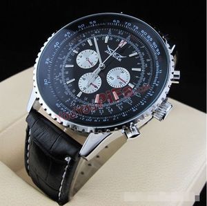 Jaragarブランドの高級自動時計男性6手機械式時計男性多機能腕時計PUレザーErkek Kol Saati