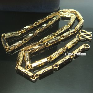 18K GOLD FILLED MENS WOMEN'S FINISH Solid CUBAN LINK NECKLACE CHAIN 50cm L N298