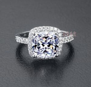 Wholesale cluster ring for sale - Group buy US GIA Certificate SONA Diamond Drill Three Generations IJ color carats Platinum plated Sterling Silver Women Wedding Or Engagement Ring