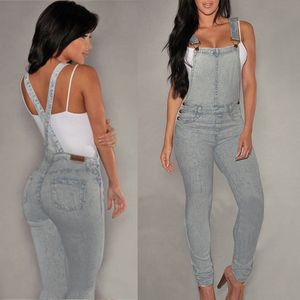 Großhandel- Frauen Denim Jeans Labbshose Overall Gurte Jumpsuit ROMPERS sexy lässige Frühling Herbst Skinny Taschen Coverall Long