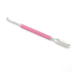 Nail Tools Cuticle Pusher Pink Painting professional senior Spoon 10 Pcs/lot Pedicure Tool Nail Cleaner Manicure Stainless Steel 511