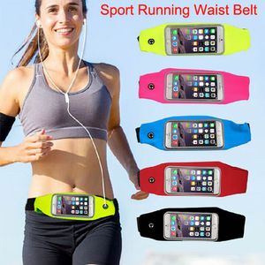 Waterproof Sport Running Waist Belt pouch Reflective stripe Bag Gym Arm band Pack iphone 6 6plus inch Hanging Elastic Adjustable Waistband