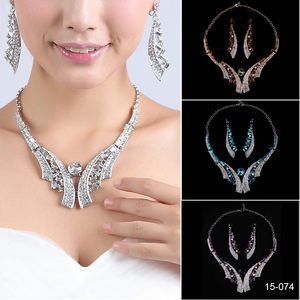 Modest Bridal Necklace Elegant Silver Plated Rhinestone Earrings Jewelry Set Accessories for Prom Dresses Evening Dress