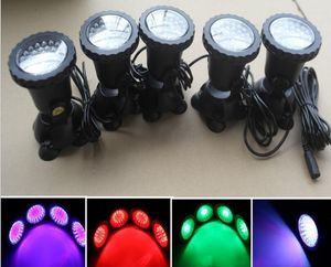 Faretto a 7 colori completamente sommergibile a 36 LED Bule Aquarium LED Light Pond Fountain Lamp Spot impermeabile