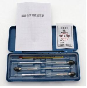Free shipping Alcohol meter 3pcs + 1pcs hydrothermograph for distiller alcohol Glass float gauge alcohol liquid meter hydrometer