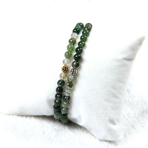 Wholesale micro balls resale online - New Arrival mm Natural Green Onyx Stone Beads With Micro Paved Black cz Ball Beaded Bracelet For Gift