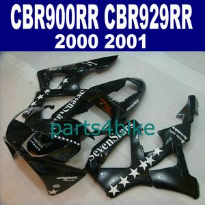 Wysokiej jakości zestaw do mikrania dla Honda CBR 900RR Fairings CBR929 00 01 CBR900RR 2000 2001 Black Sevenstars Motocykl Set HB80